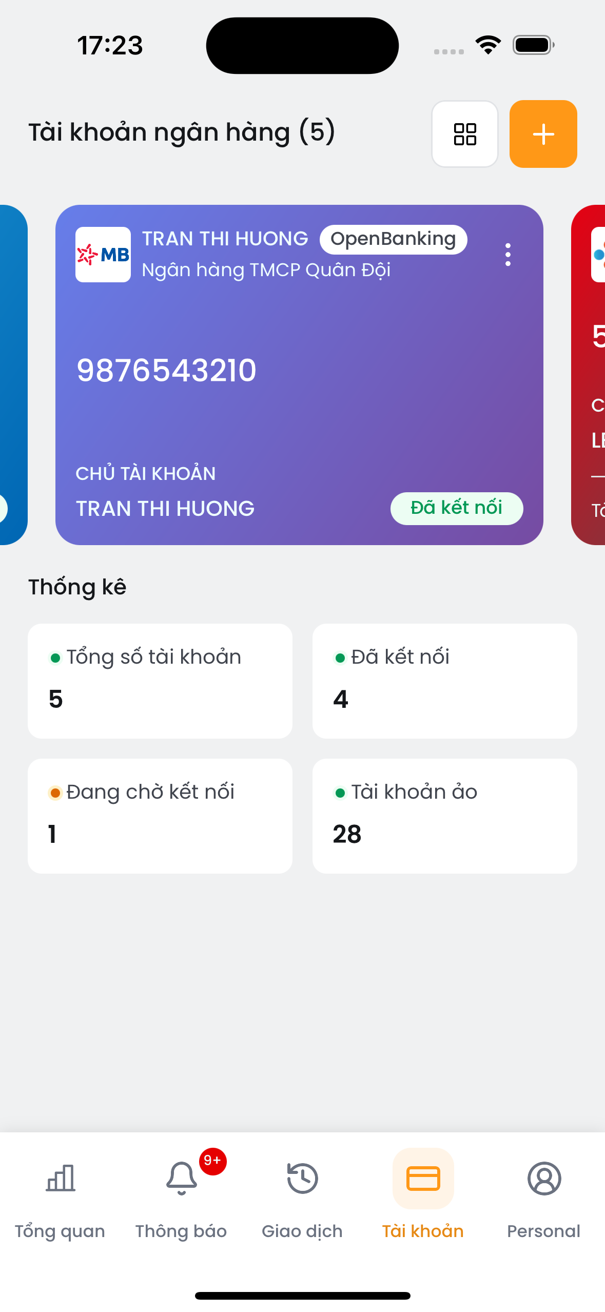PayFS Mobile App - Quản lý tài khoản ngân hàng với OpenBanking
